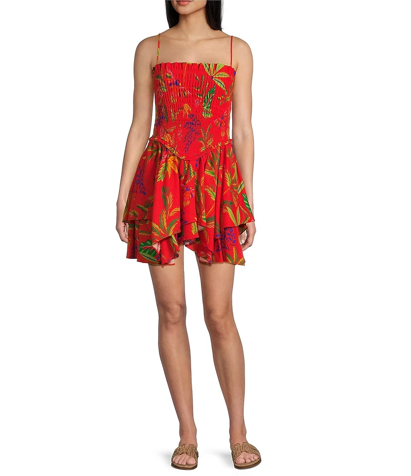 Chelsea & Violet Yvette Linen Sleeveless Smocked A-Line Dress