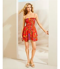 Chelsea & Violet Yvette Linen Sleeveless Smocked A-Line Dress