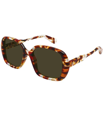 Chloe Women's Gayia 55mm Havana Square Sunglasses