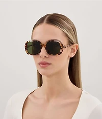 Chloe Women's Gayia 55mm Havana Square Sunglasses