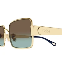 Chloe Women's Holly Metal 53mm Rectangle Sunglasses