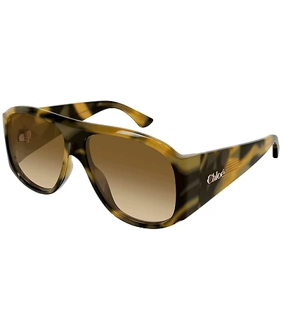 Chloe Women's Izia 60mm Havana Shield Sunglasses