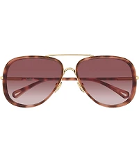 Chloe Women's Tubolar 60mm Aviator Sunglasses
