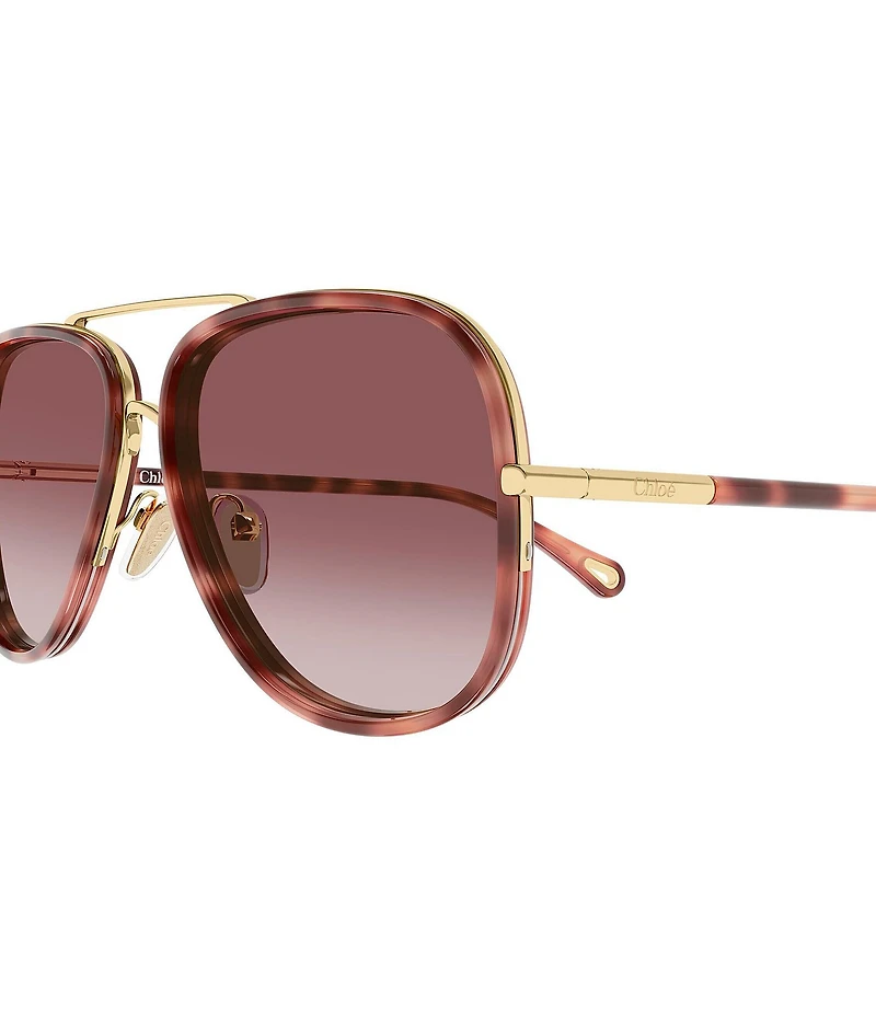 Chloe Women's Tubolar 60mm Aviator Sunglasses