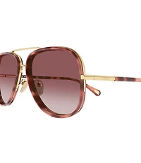 Chloe Women's Tubolar 60mm Aviator Sunglasses