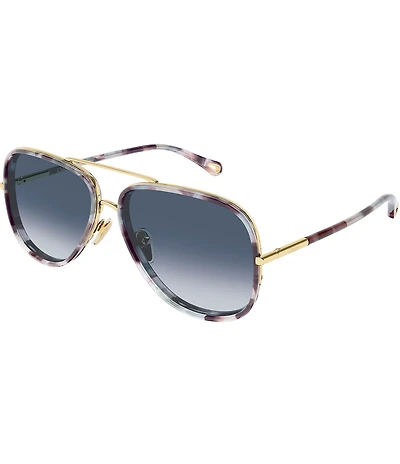 Chloe Women's Tubolar 60mm Aviator Sunglasses