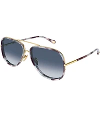 Chloe Women's Tubolar 60mm Aviator Sunglasses