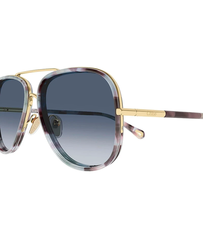Chloe Women's Tubolar 60mm Aviator Sunglasses