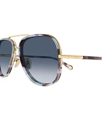 Chloe Women's Tubolar 60mm Aviator Sunglasses