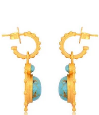 Christina Greene Athena 18K Gold Plated Turquoise Post Drop Earrings