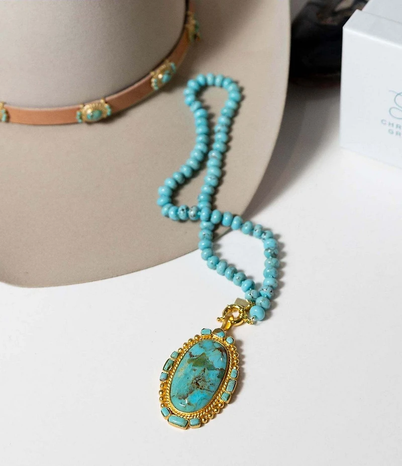 Christina Greene Eternal Turquoise Beaded Knotted Necklace