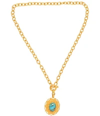 Christina Greene Meet Me In Mykonos Turquoise Chain Toggle Necklace
