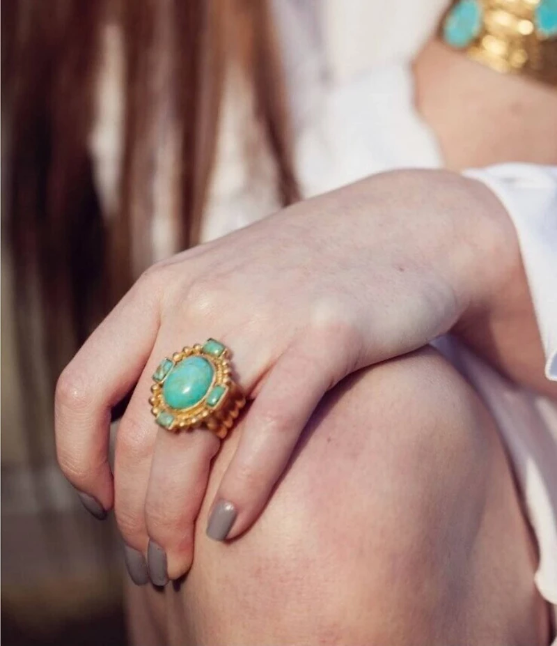 Christina Greene Southwestern Statement Turquoise Ring