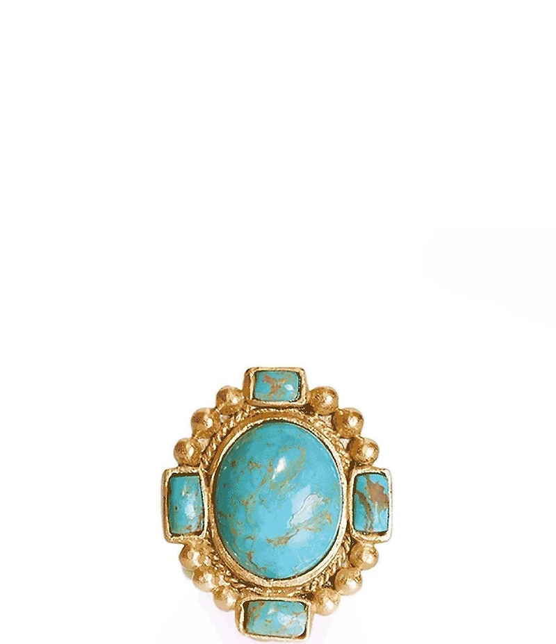 Christina Greene Southwestern Statement 18K Turquoise Ring