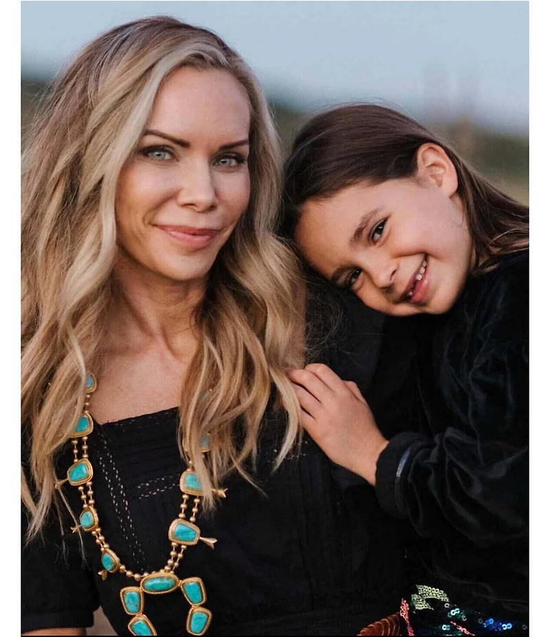 Christina Greene Squash Blossom Long Strand Turquoise Necklace