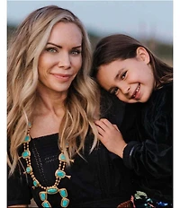 Christina Greene Squash Blossom Long Strand Turquoise Necklace