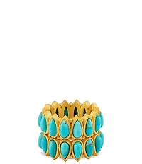 Christina Greene Tucson 18K Turquoise Eternity Double Ring