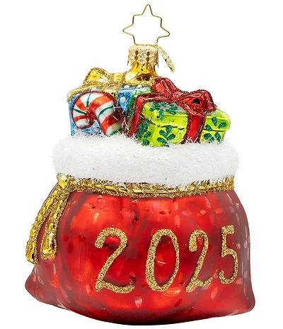 Christopher Radko 2025 Yearly Yuletide Tote Ornament