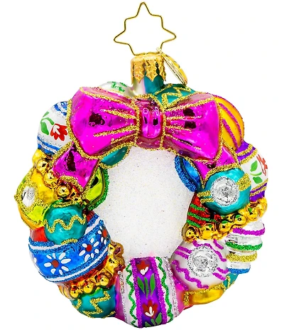 Christopher Radko Vintage Holiday Wreath Gem Ornament