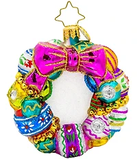 Christopher Radko Vintage Holiday Wreath Gem Ornament
