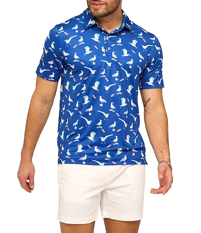Chubbies Beaky Blinders Printed Performance Short Sleeve Polo