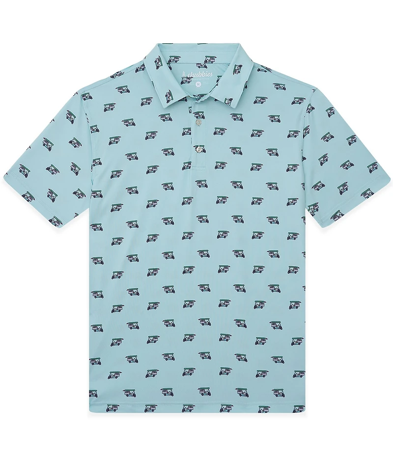Chubbies Birdie Juice Printed Performance Short Sleeve Polo