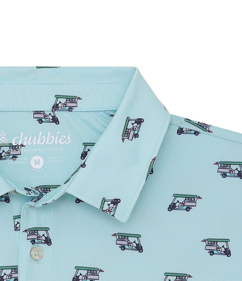 Chubbies Birdie Juice Printed Performance Short Sleeve Polo