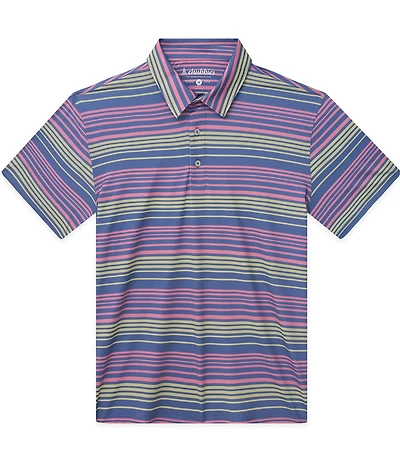 Chubbies Blossom Band Stripe Short Sleeve Knit Performance Polo