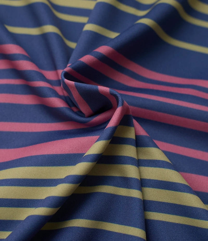 Chubbies Blossom Band Stripe Short Sleeve Knit Performance Polo