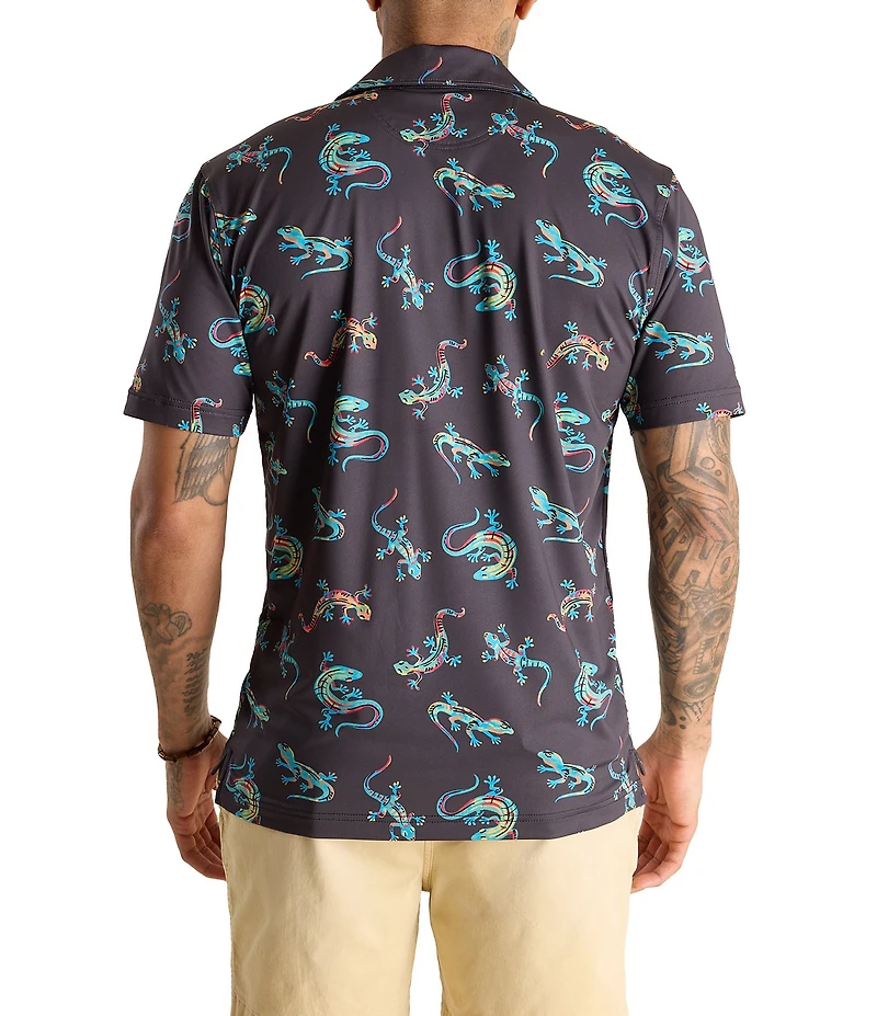 Chubbies Busy Lizard Short Sleeve Performance Polo Shirt