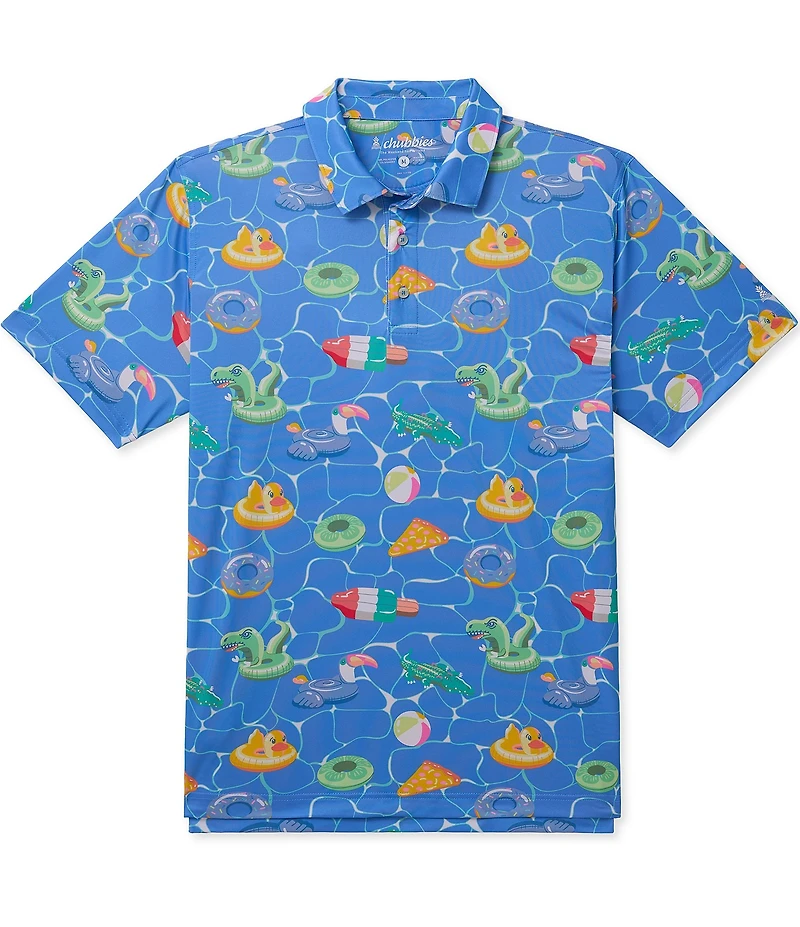 Chubbies Cannonball Crew Printed Performance Short Sleeve Polo