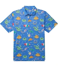 Chubbies Cannonball Crew Printed Performance Short Sleeve Polo