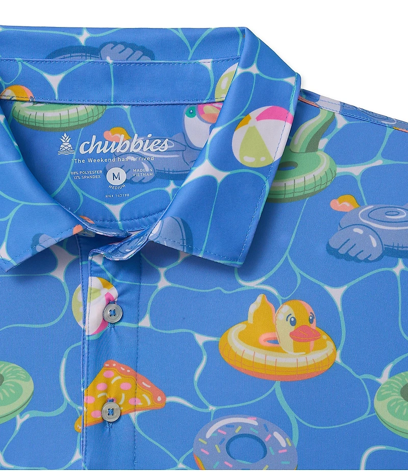 Chubbies Cannonball Crew Printed Performance Short Sleeve Polo