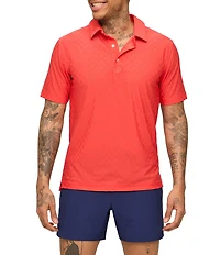 Chubbies Chili Pepper Short Sleeve Tonal Checkered Knit Polo
