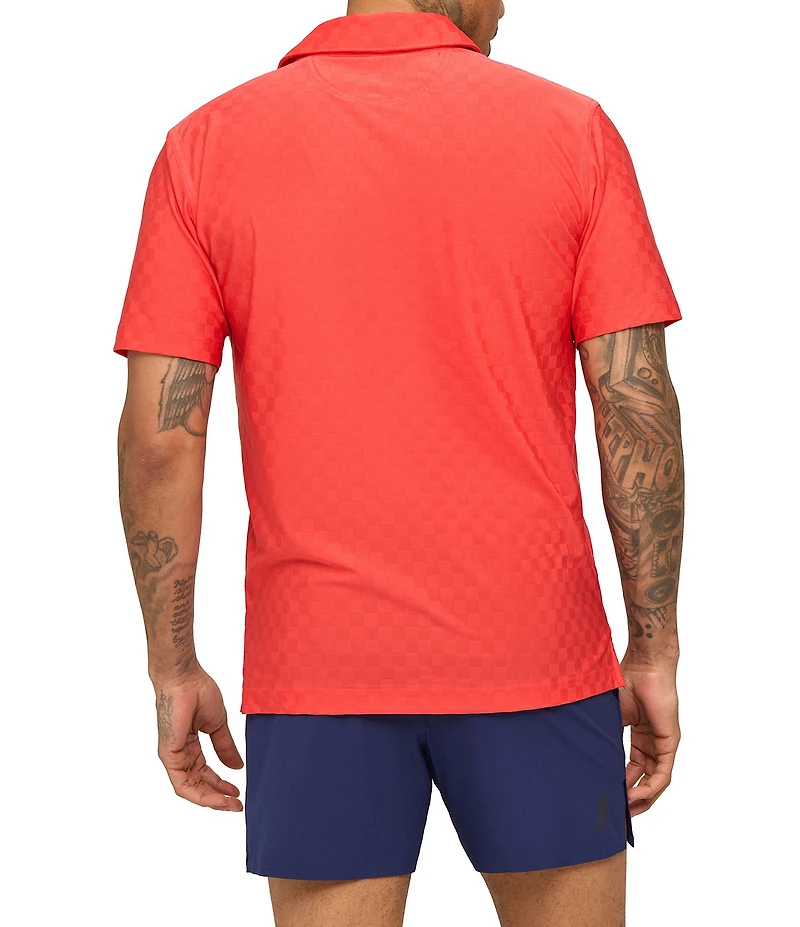Chubbies Chili Pepper Short Sleeve Tonal Checkered Knit Polo
