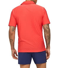 Chubbies Chili Pepper Short Sleeve Tonal Checkered Knit Polo