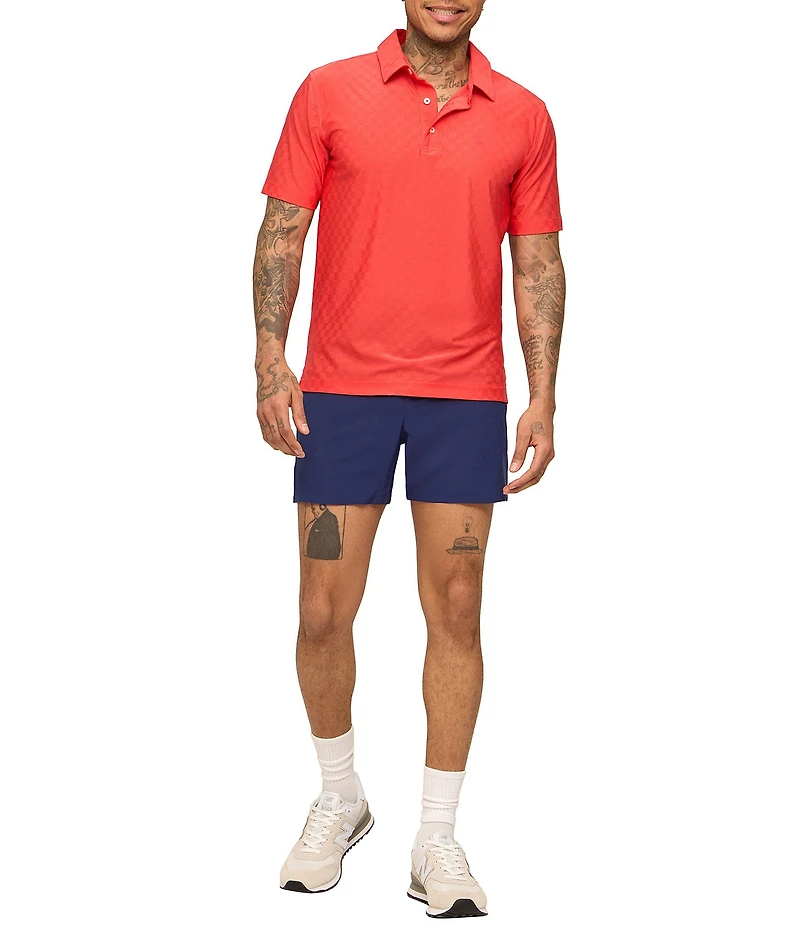 Chubbies Chili Pepper Short Sleeve Tonal Checkered Knit Polo