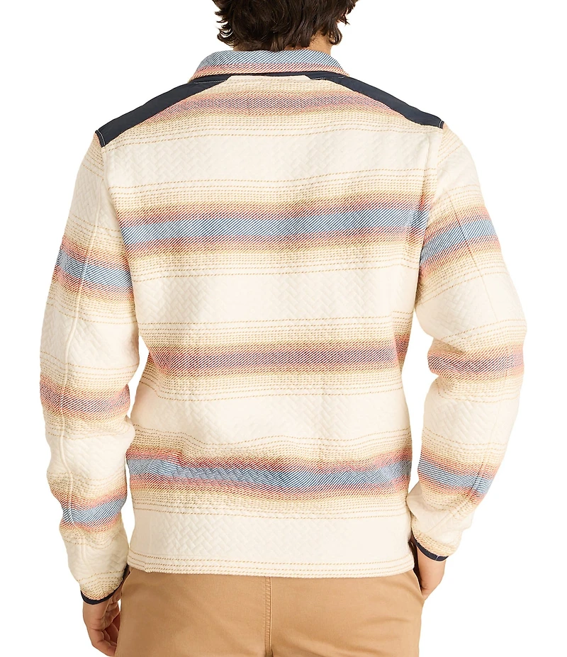 Chubbies Coastal Long Sleeve Striped Quarter Zip Quilted Jersey Pullover