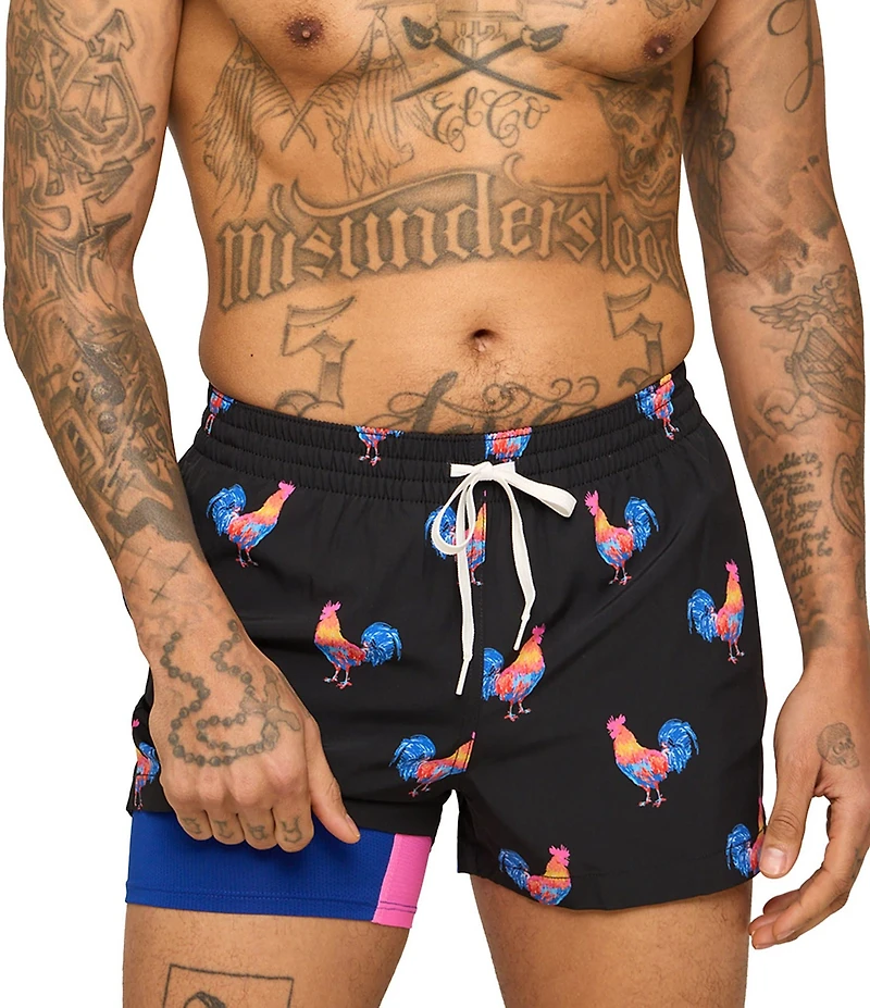 Chubbies Cockadoodle Doozies 4#double; Inseam Swim Trunks