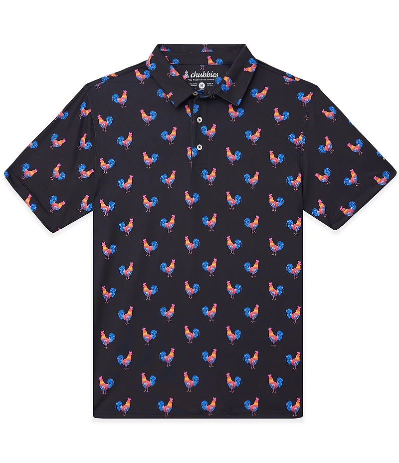Chubbies Cockadoodle Doozies Printed Performance Short Sleeve Polo
