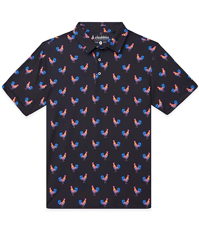 Chubbies Cockadoodle Doozies Printed Performance Short Sleeve Polo