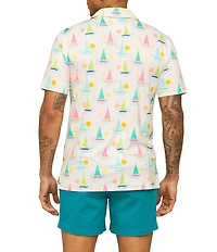 Chubbies Come Sail Away Printed Performance Short Sleeve Polo