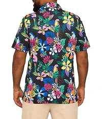 Chubbies Deep Floral Printed Performance Short Sleeve Polo