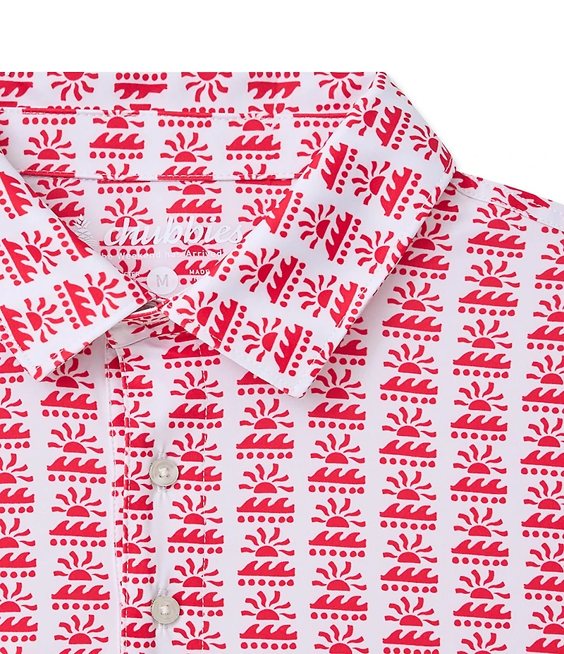 Chubbies Easygoer Printed Performance Short Sleeve Polo
