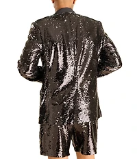 Chubbies Flippable Sequin Embellished Long Sleeve Blazer