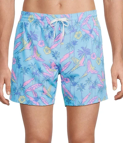 Chubbies Flocked Parties Printed 5 1/2#double; Inseam Swim Trunks