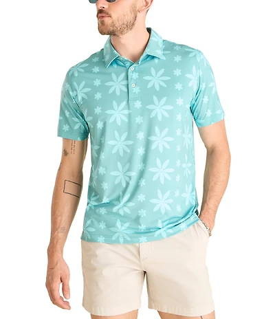 Chubbies Floral Print Short Sleeve Polo Shirt