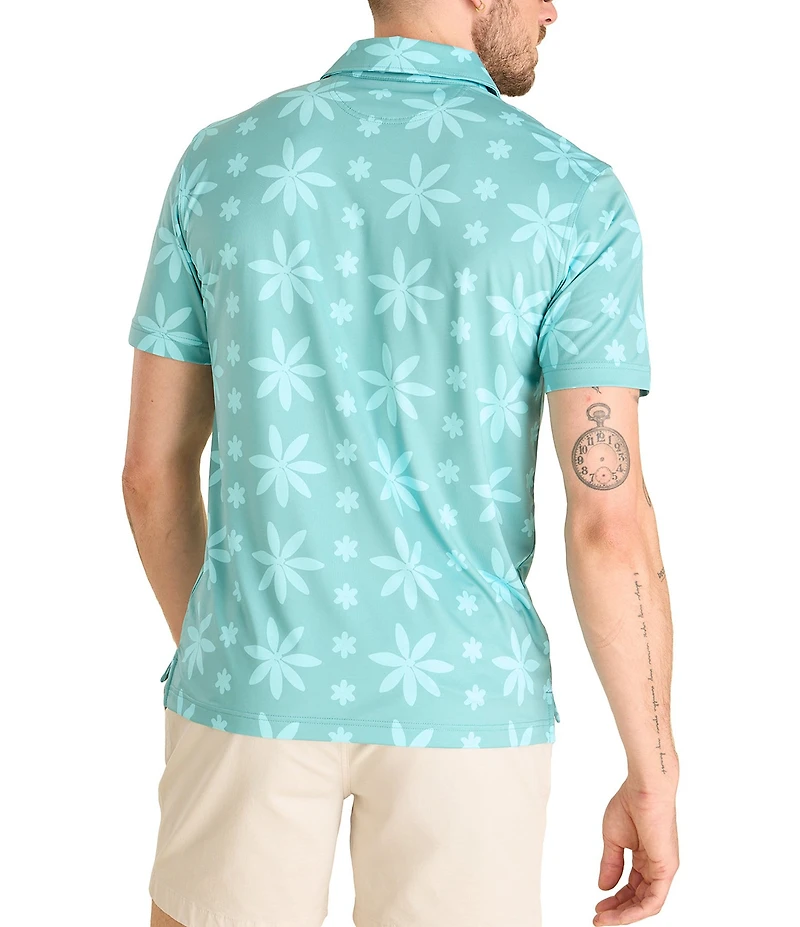 Chubbies Floral Print Short Sleeve Polo Shirt