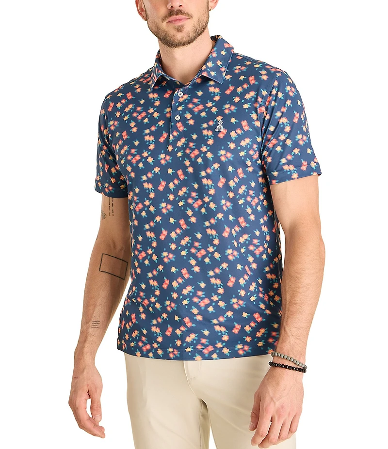 Chubbies Flower Motio Short Sleeve Polo Shirt
