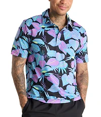 Chubbies Fluorescent Funk Short Sleeve Printed Peformance Polo Shirt